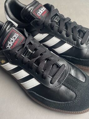 Adidas Samba Indoor Black White Gum Shoes M7/W8 Like New